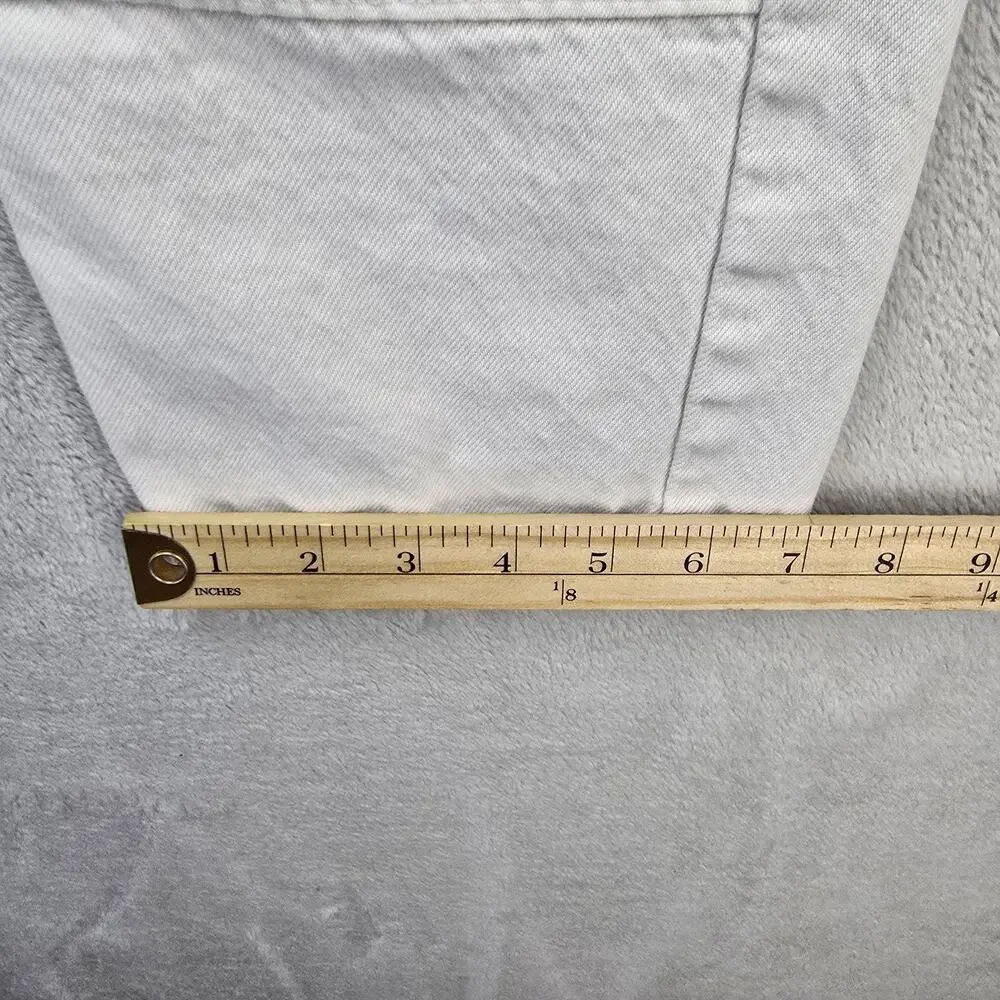 Levis 502 Altered Jeans Mens 33x27 White Tapered Regular Fit Double Knee Denim
